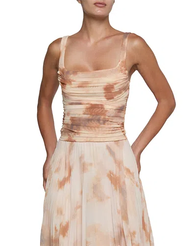 L'agence Rasha Shirred Tank In Frappe Multi Tie Dye