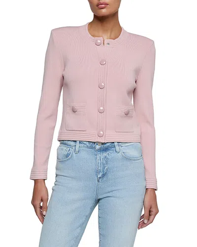 L'agence Patsy Cropped Cardigan In Pink