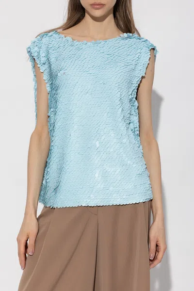 Dries Van Noten Sequined T-shirt In Blue