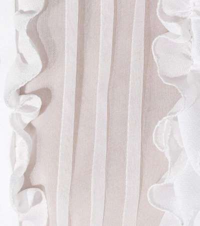 Shop Dolce & Gabbana Ruffled Silk Blouse In Optical White