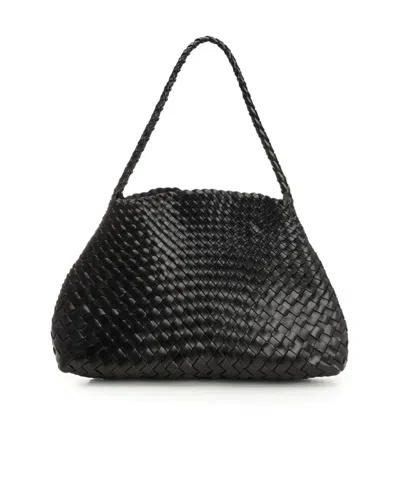 Dragon Diffusion Interwovened Top Handle Bag In Black