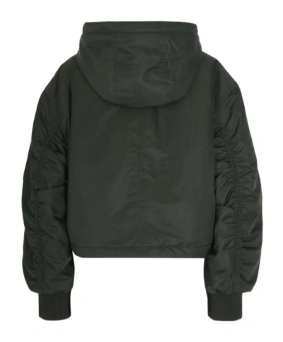 Stand Studio Cropped Forest Green Polyamide Matilda Jacket In Black
