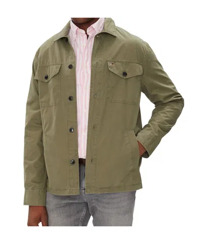 Tommy Hilfiger Man Shirt Military Green Size L Cotton