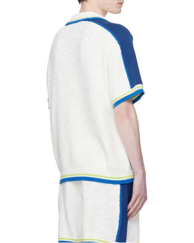Casablanca Contrasting Trims Chest Pocket Logo-embroidered Short-sleeve Button-up Shirt In Multi