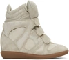 ISABEL MARANT ISABEL MARANT ECRU SUEDE BECKETT WEDGE SNEAKERS