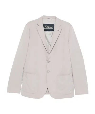 Herno Single-breasted Seersucker Blazer In Multi