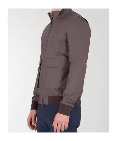Herno Zip-up Bomber Jacket In Brown
