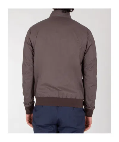 Herno Zip-up Bomber Jacket In Brown