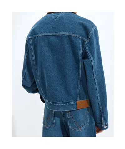 Bottega Veneta Denim Jacket Front Pockets Long Sleeves Collar In Blue