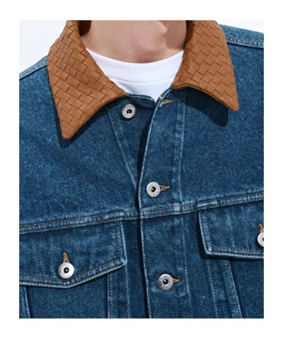 Bottega Veneta Denim Jacket Front Pockets Long Sleeves Collar In Blue