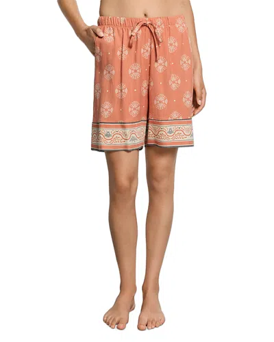 Hanro Printed Drawstring Shorts In Orange