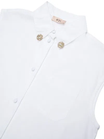N°21 N21 Kids Logo Patch Sleeveless Shirt In Blue
