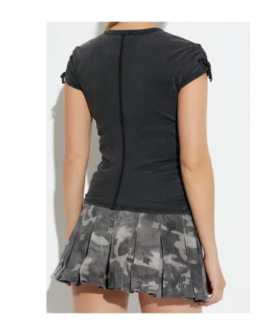 Misbhv Drawstring-sleeve T-shirt In Black