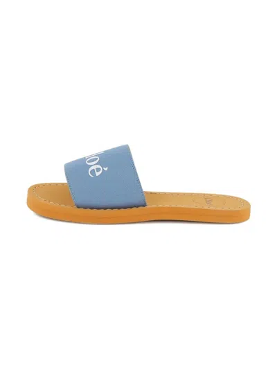 Chloé Chloe Girls Denim Kids Branded Denim Sliders 6-9 Years In Multi