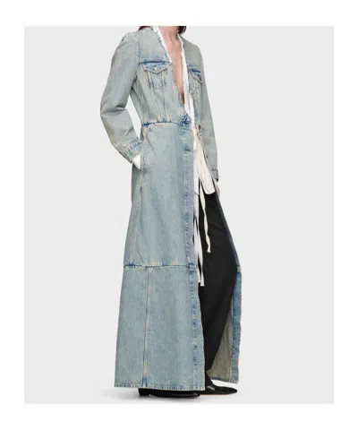 Maison Margiela Patchwork Tie-detail Coat In Multi