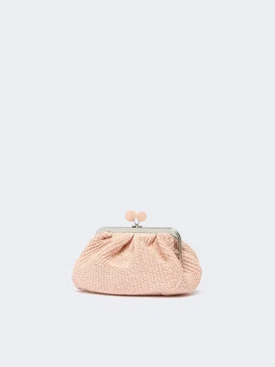 Weekend Max Mara Small Raffia-effect Pasticcino Bag In Pink