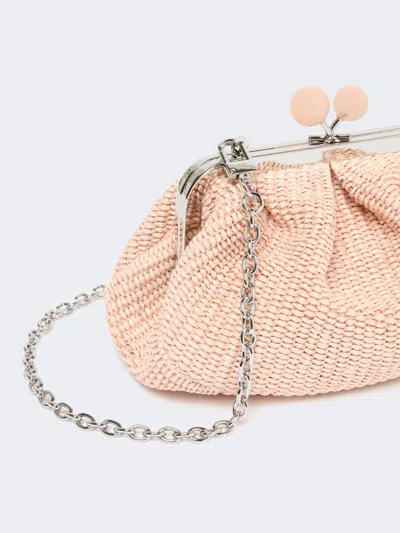 Weekend Max Mara Small Raffia-effect Pasticcino Bag In Pink