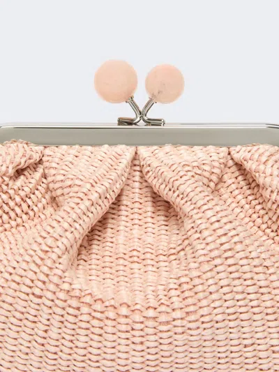 Weekend Max Mara Small Raffia-effect Pasticcino Bag In Pink