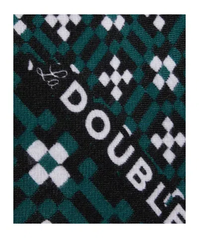 La Doublej Geometric-pattern Cape In Green