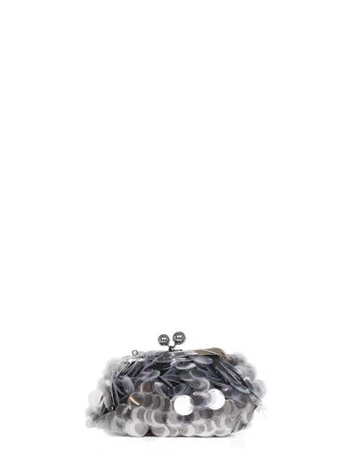 Weekend Max Mara Sequin Shoulder Bag In Gray