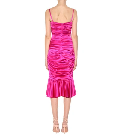 Shop Dolce & Gabbana Stretch-silk Satin Dress In Plum