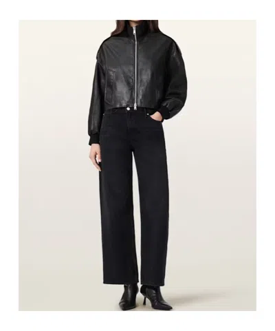 Allsaints Leather Lowden Leather Jacket In Black