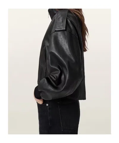 Allsaints Leather Lowden Leather Jacket In Black