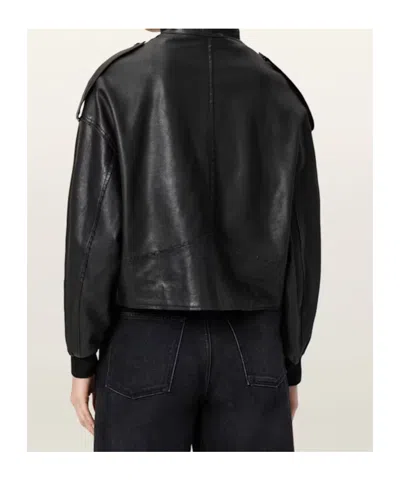 Allsaints Leather Lowden Leather Jacket In Black