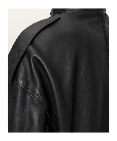 Allsaints Leather Lowden Leather Jacket In Black