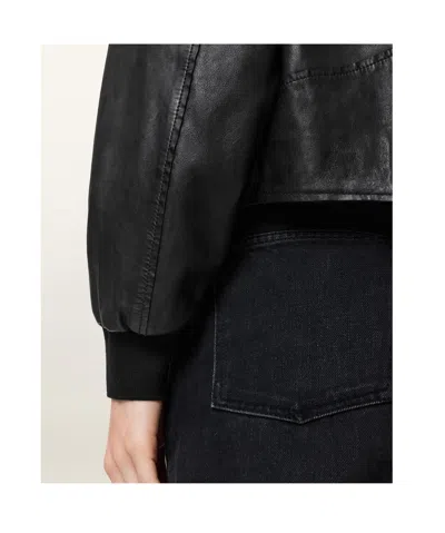 Allsaints Leather Lowden Leather Jacket In Black