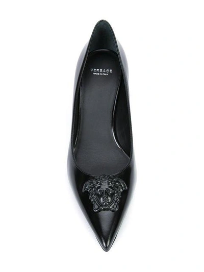 Shop Versace Palazzo Medusa Kitten Heel Pumps