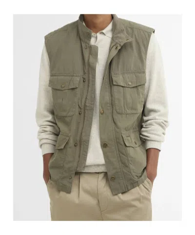 Barbour Multi-pocket Gilet Jacket In Green