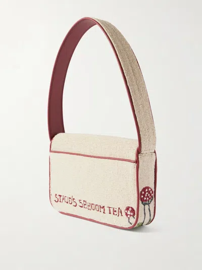 Staud Tommy Bead-embellished Satin Shoulder Bag In Multi