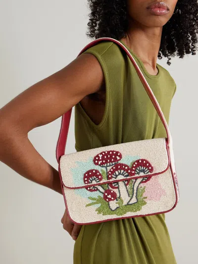 Staud Tommy Bead-embellished Satin Shoulder Bag In Multi
