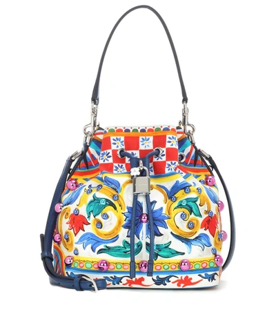 Dolce & Gabbana Dolce Secchiello Printed Bucket Bag In Carretto