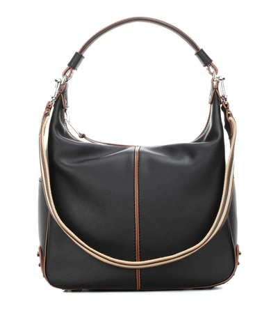 Tod's Miky Medium Leather Shoulder Bag In Llack