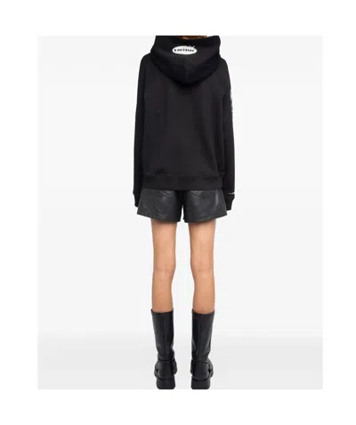 Zadig & Voltaire Womens Georgys Branded Cotton-jersey Hoody Black Xs