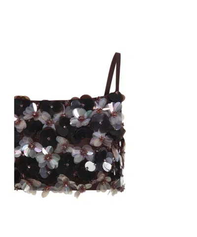 P.a.r.o.s.h Sequined Cropped Tank Top In Black