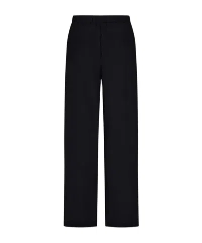 Herno Wide Leg High Waist Satin Trousers For Women In Black
