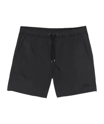 Herno Drawstring Black Polyamide Swim Shorts In Black