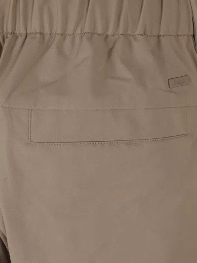 Herno Pleated Cargo Shorts In Brown