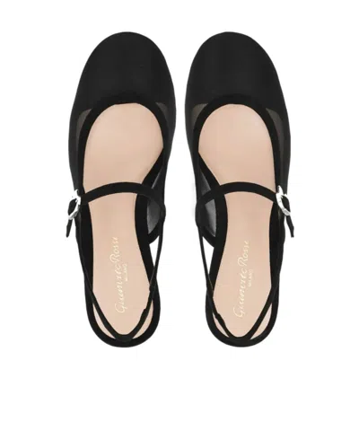 Gianvito Rossi Piper Suede-trimmed Mesh Slingback Pumps In Black