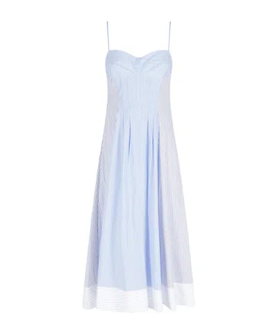Simkhai Women's Chamberlain Cotton Midi Dress In Periwinkle Multi Stripe In Blue
