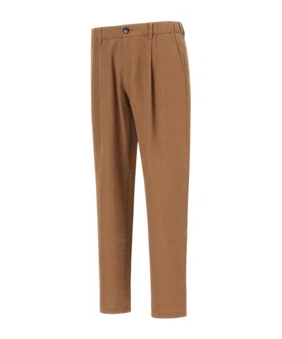 Herno Pleated Drawstring Pants In Brown