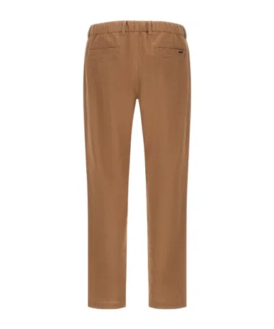 Herno Pleated Drawstring Pants In Brown