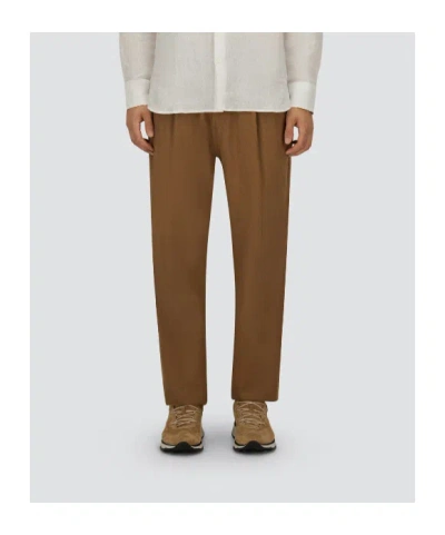 Herno Pleated Drawstring Pants In Brown