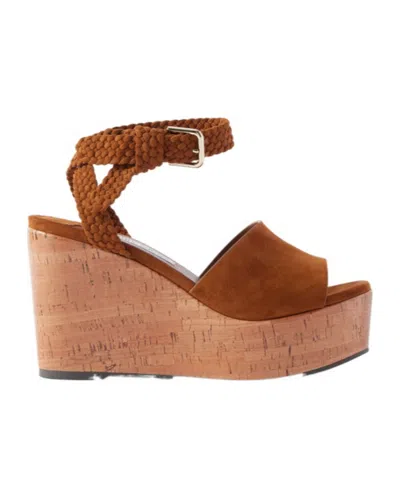 Jimmy Choo Goat Leather Slide Sandals With Soft Lamb Leather Lining In Brown