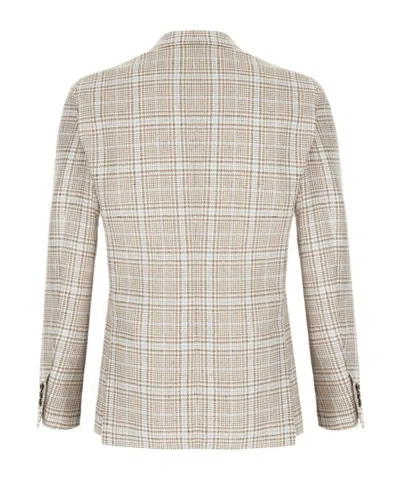 Lardini Checked-pattern Blazer In Black