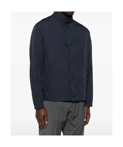 Herno Navy Blue Polyamide Short Jacket In Blue