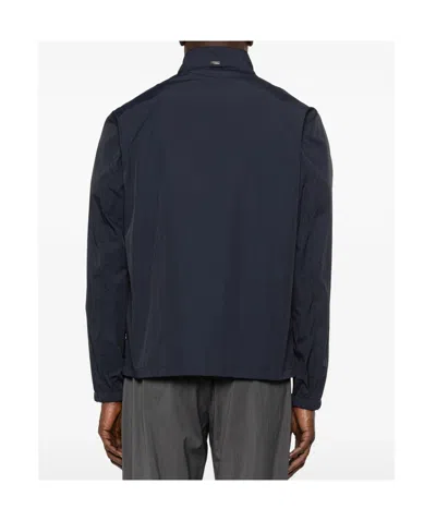 Herno Navy Blue Polyamide Short Jacket In Blue